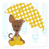 雨の日の小さいステッカー