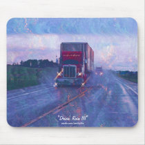 雨芸術Mousepadで運転する赤いトラックのハイウェー マウスパッド
