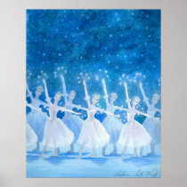雪の精の踊りアートプリント ポスター