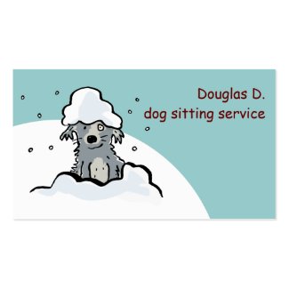 "雪犬"ペットモデル 名刺テンプレート