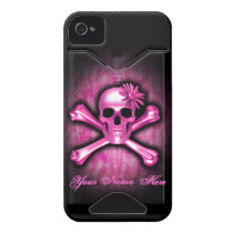 青いクロムどくろ印のiPhone 4の場合