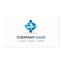 青いダイヤモンドの記号-モダンなプロフェッショナル スタンダード名刺