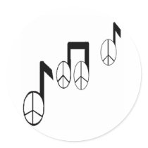 音楽ノート 丸形シール・ステッカー