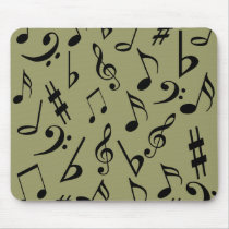 音符Mousepad -薄いオリーブ色 マウスパッド