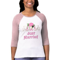 鳩は及び結婚したなTシャツ-ちょうど上がりました