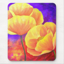 黄色いケシの花の絵画の芸術