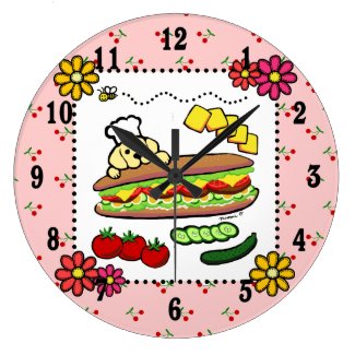 黄色いラブラドルのパン屋の漫画 壁時計