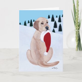 黄色いラブラドル・レトリーバー犬のクリスマスカード card