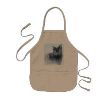 黒いおよびオレンジ猫の胸当て エプロン