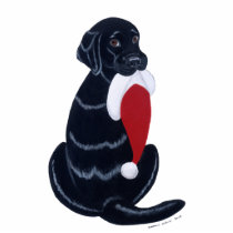 黒いラブラドルのクリスマスの装飾 フォトスカルプチャー