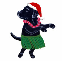 黒いラブラドルのクリスマスの装飾 フォトスカルプチャー