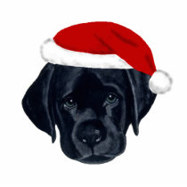 黒いラブラドルのクリスマスの装飾 フォトスカルプチャー