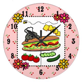 黒いラブラドルのパン屋の漫画 壁時計
