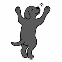 黒いラブラドルの子犬の抱擁漫画 フォトスカルプチャー