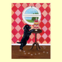 黒いラブラドル・レトリーバー犬の芸術のプリント ポスター