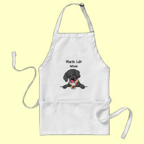 黒い実験室の子犬のアイスクリームの漫画 エプロン