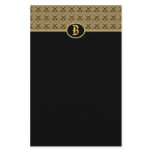 黒い金のモノグラムのダマスク織の文房具 レター用品
