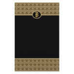 黒い金のモノグラムのダマスク織の文房具 レター用品