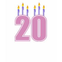 20本の誕生日の蝋燭(紫色/ピンク)