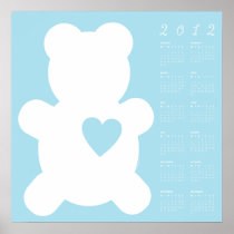 2012の青愛テディの菓子 + 愛らしいカレンダー