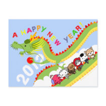 2012年のドラゴンの新年カード ポストカード