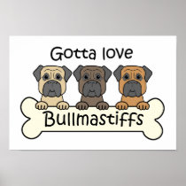 3 Bullmastiffs プリント