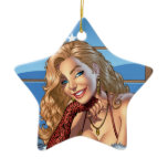 Alリオによってブロンド最もセクシーな休日のクリスマスのPinup オーナメント