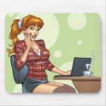 Alリオによるインターネットコンピュータのセクシーな赤毛 マウスパッド