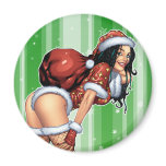 Alリオによるクリスマスのギフトが付いているセクシーなサンタの助手 マグネット