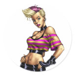 Alリオによるセクシーなピンクの髪のパンクロックのPinup シール