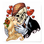 Alリオによるハートそしてバラを持つスカルのキス ポスター