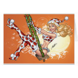 Alリオによる振動のセクシーなクリスマスのPinupの女の子 カード