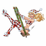 Alリオによる振動のセクシーなクリスマスPinの女の子 フォトスカルプチャー