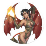 Alリオによる火が付いているセクシーな悪魔の女の子のPinup シール