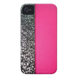 Black & pink glitter iphone cover iphone 4 cover