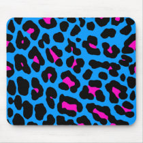 Coreyのトラのレトロの80年代の青いネオンヒョウMousepad