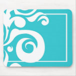 Cyan Light Blue Swirl Customizable Mouse Mat Pad Mouse Pad