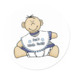 Dad's Little Buddy Round Sticker