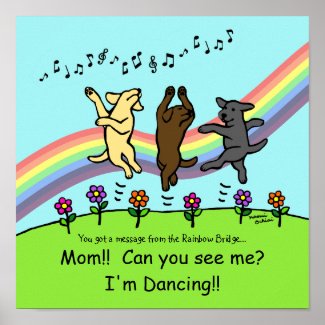 Dancing Labradors at the Rainbow Bridge Posters