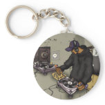 DJ及び2つの回転盤-キーホルダー キーホルダー
