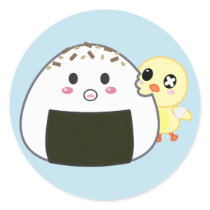 EjikiのKawaii "Onigiri"の米球ひよこ シール・ステッカー