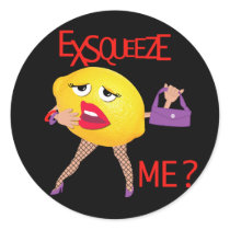「exsqueeze私か」。 おもしろいなレモンユーモアのあるなステッカー