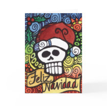 Feliz Navidadのメキシコ砂糖の頭骨サンタ