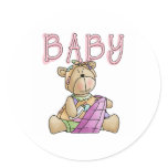 Girl Baby Bear Stickers