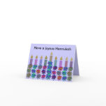 Hannukahの花のMenorahカード