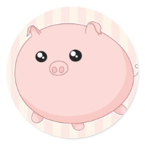 Kawaiiのかわいいぽっちゃりしたピンクのブタ