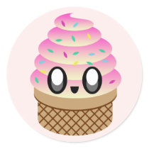 kawaiiのアイスクリームのtuttiのfruttiは振りかけます シール