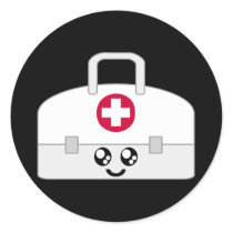 KAWAIIの医学の看護婦袋の幸せな表面 丸形シール・ステッカー
