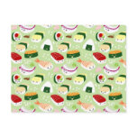 Kawaii Sushi with faces Post Card