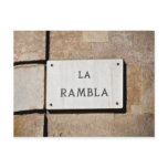 LaのRamblaバルセロナスペインの郵便はがきの印